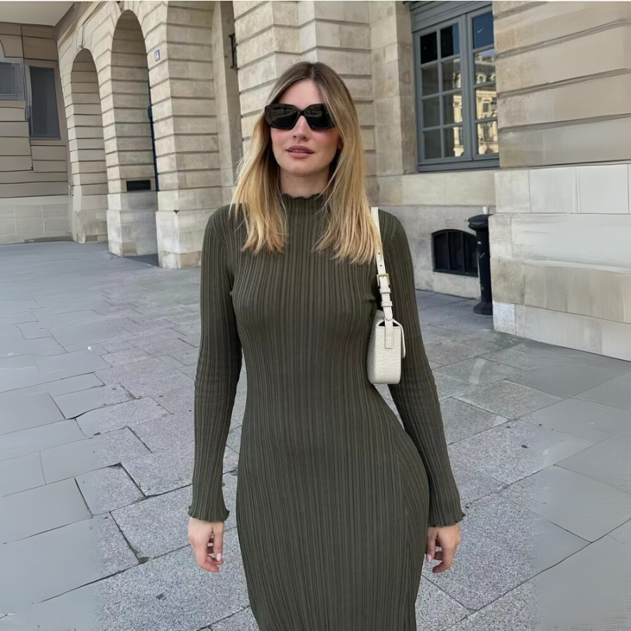 Vestido Canelado Ariel - Brilhe no Inverno