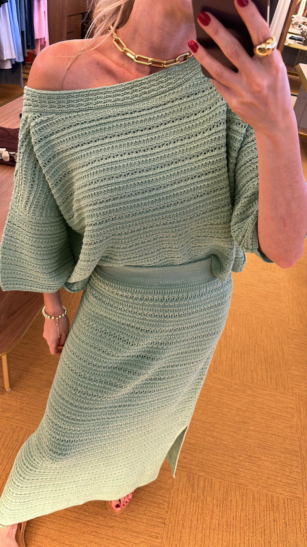 Conjunto tricot verde Ludi