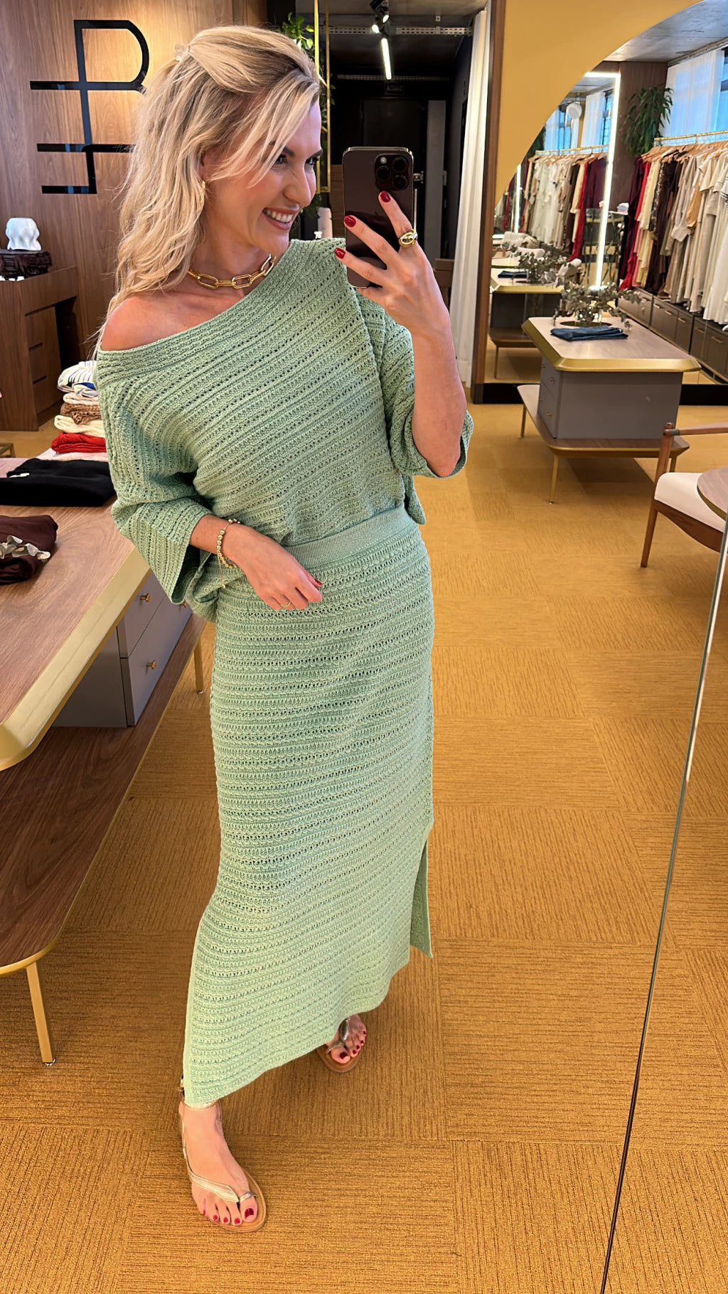 Conjunto tricot verde Ludi