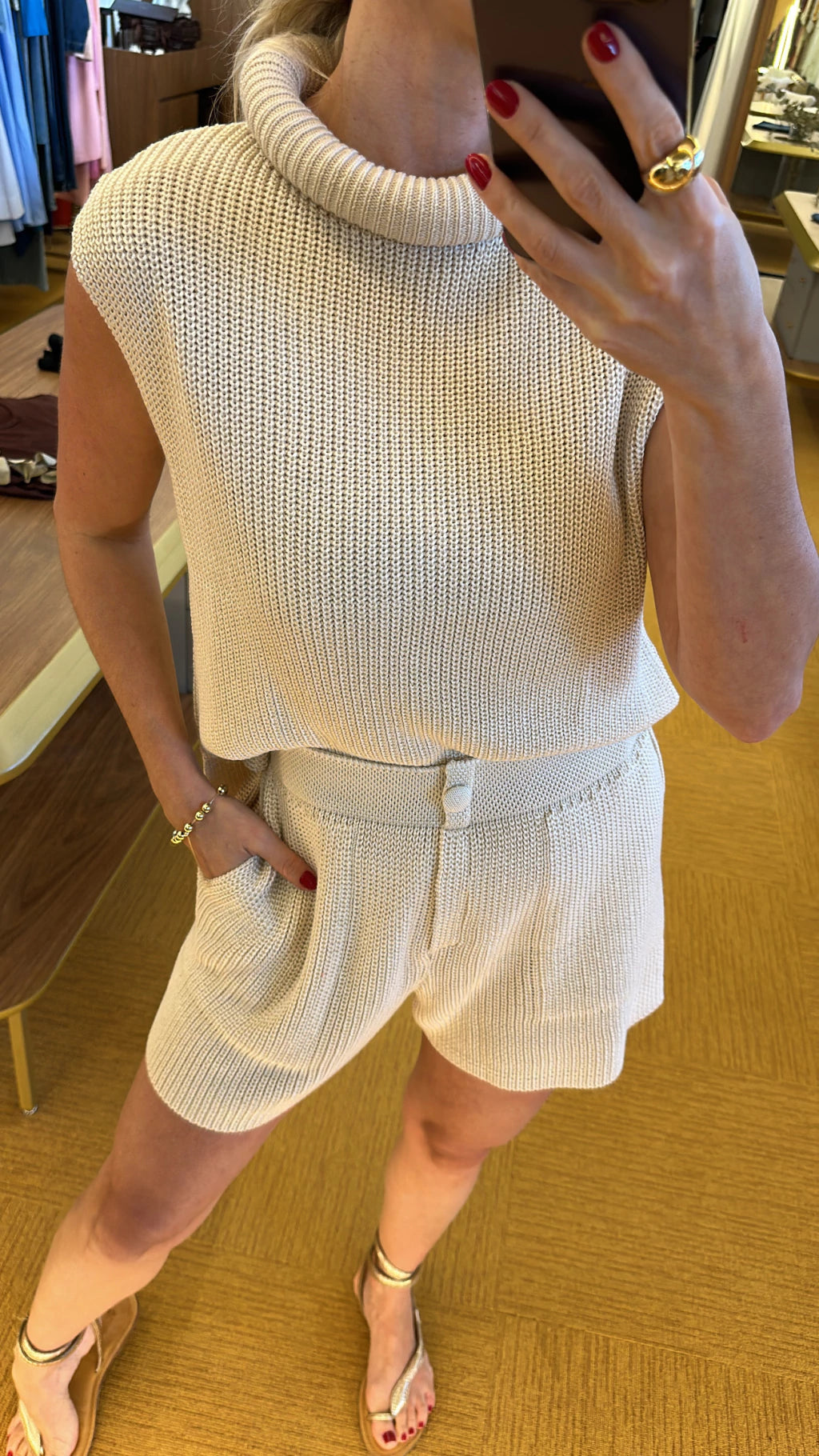 Conjunto tricot areia Vitória