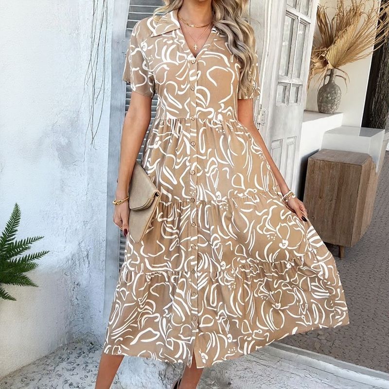 Vestido Bonjour™ Com Gola Camisaria e Estampas Exclusivas / Alegria e Elegância em Uma Só Peça!