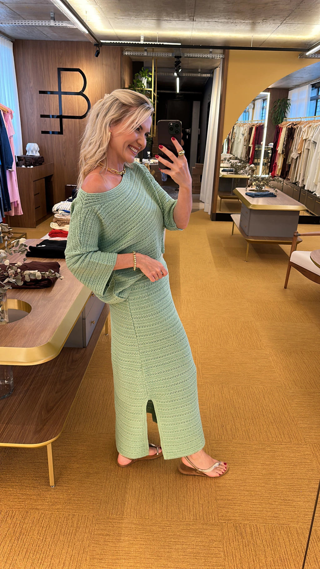 Conjunto tricot verde Ludi