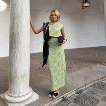 Conjunto Maristella™ - Com Renda Artesanal Floral / Estilo e Conforto Casual Chic para Looks Memoráveis!