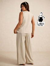 Conjunto Colete Alfaiataria Calça Pantalona Social Plus Size